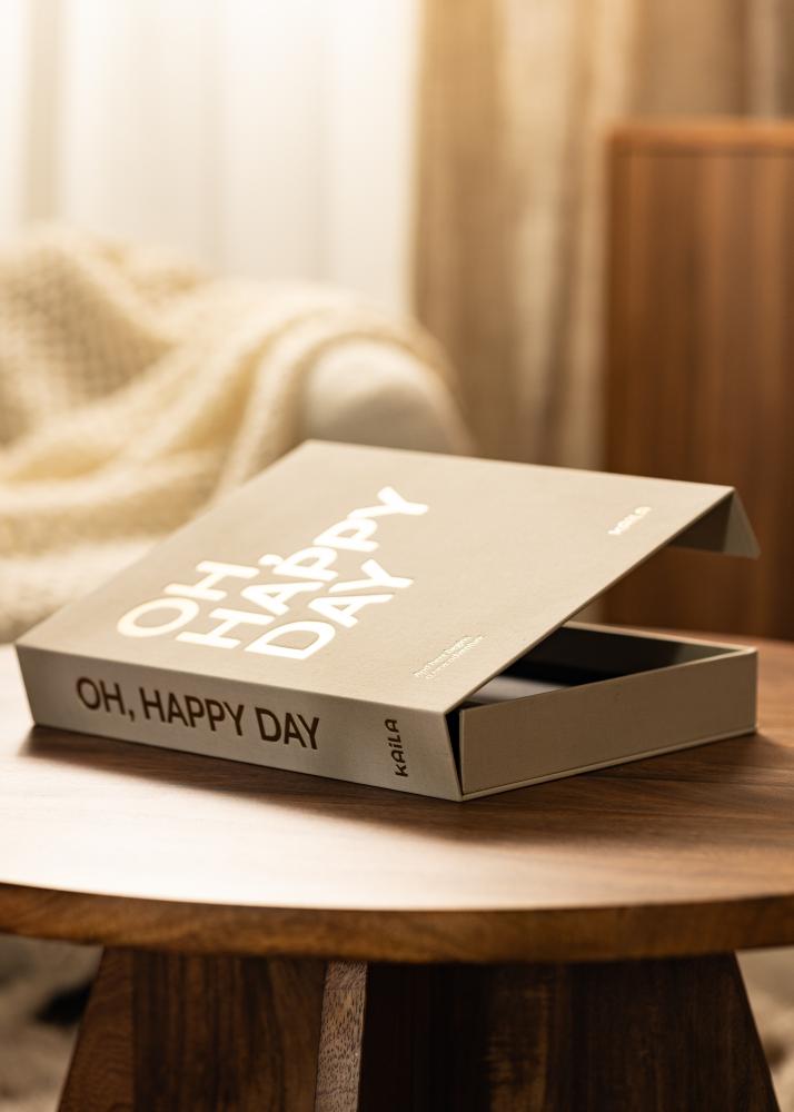 KAILA OH HAPPY DAY Creme - Coffee Table Photo Album (60 Feketék oldal)