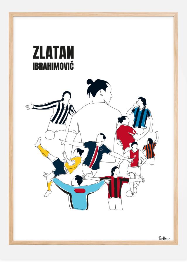 History Of Zlatan With Name And-Colours Poszter