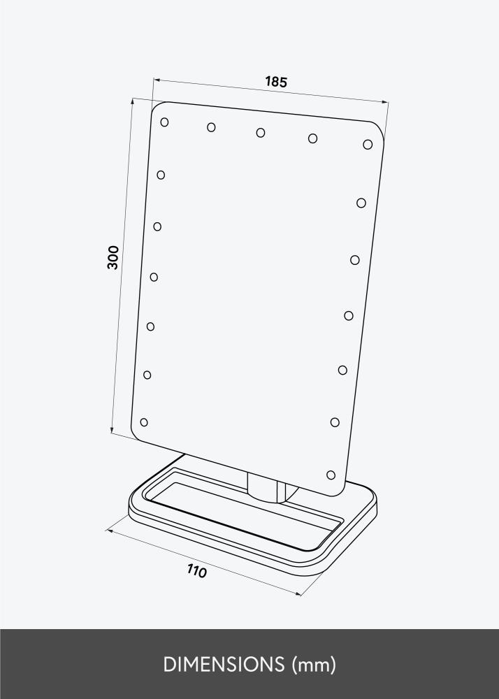 KAILA Sminktükör LED m. Bluetooth hangszóró Fehér 18x30 cm