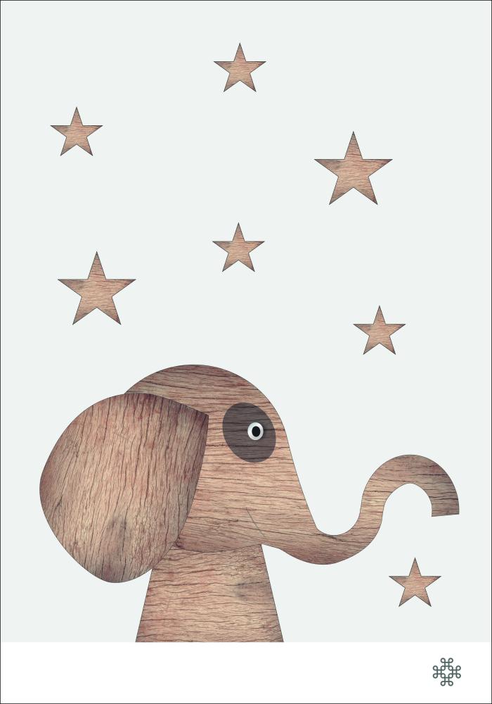 Wood elephant Light Poszter