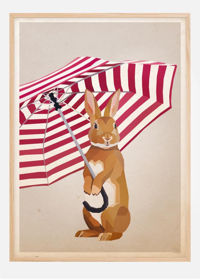 Rabbit with Umbrella Poszter