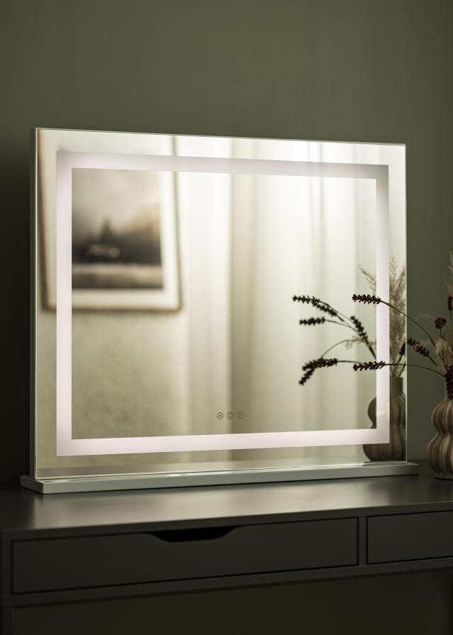 KAILA Sminktükör Vanity LED Fehér 80x65 cm