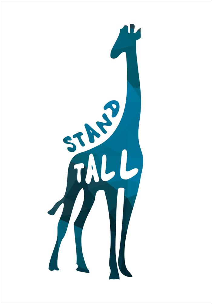 Giraffe stand tall - Kék Poszter