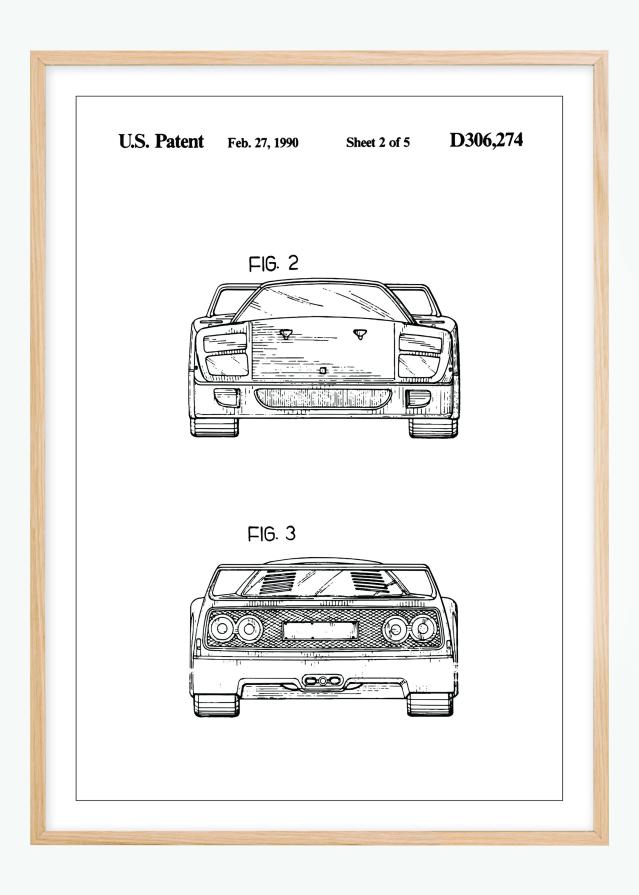 Szabadalmi rajz - Ferrari F40 III Poszter