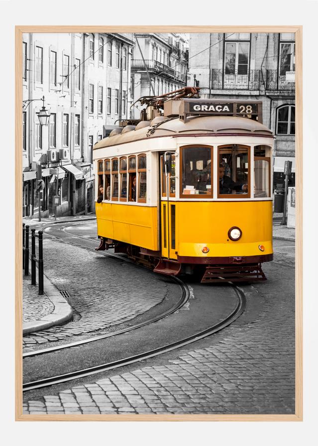 Yellow Tram in The City Poszter