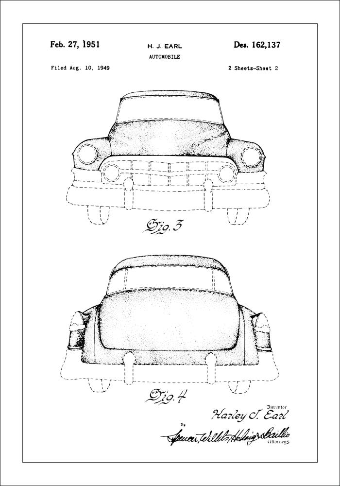 Szabadalmi rajz - Cadillac II Poszter