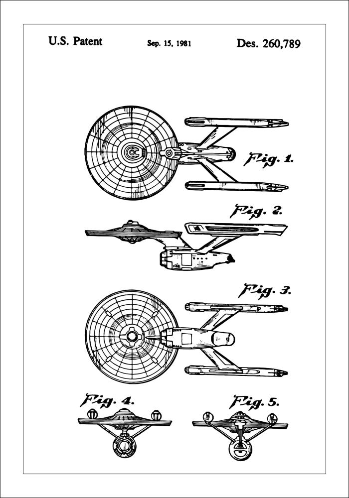 Szabadalmi rajz - Star Trek - USS Enterprise Poszter