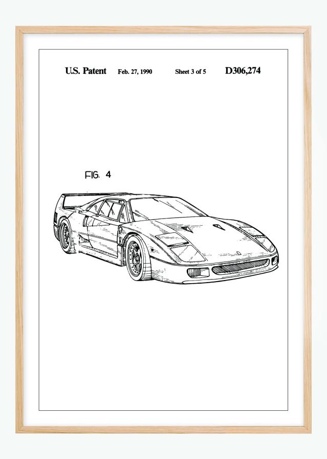 Szabadalmi rajz - Ferrari F40 II Poszter