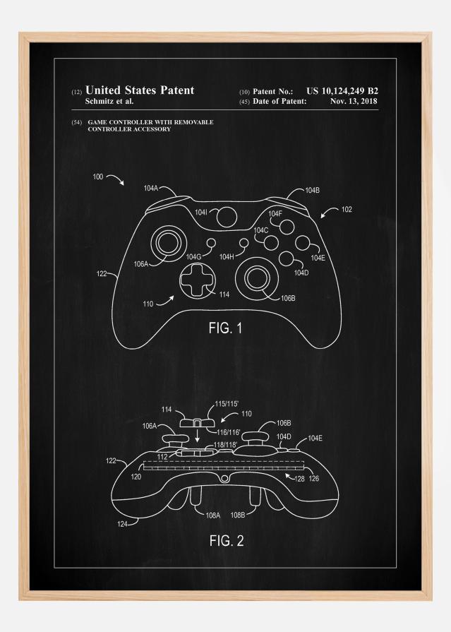 Patent Print - Game Controller III - Black Poszter