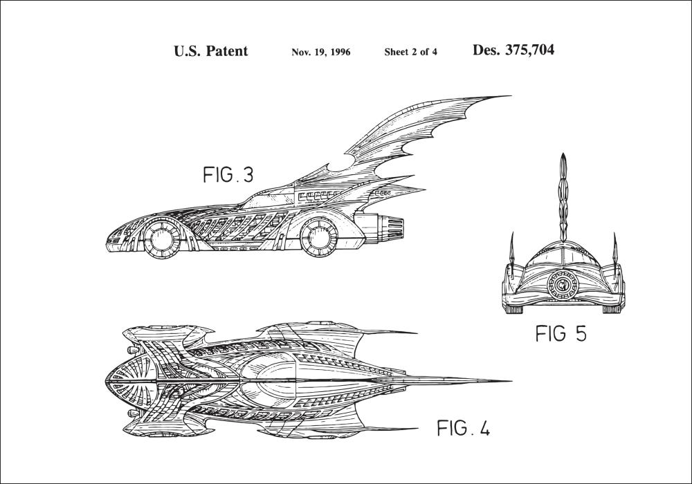 Szabadalmi rajz - Batman - Batmobile 1996 II Poszter