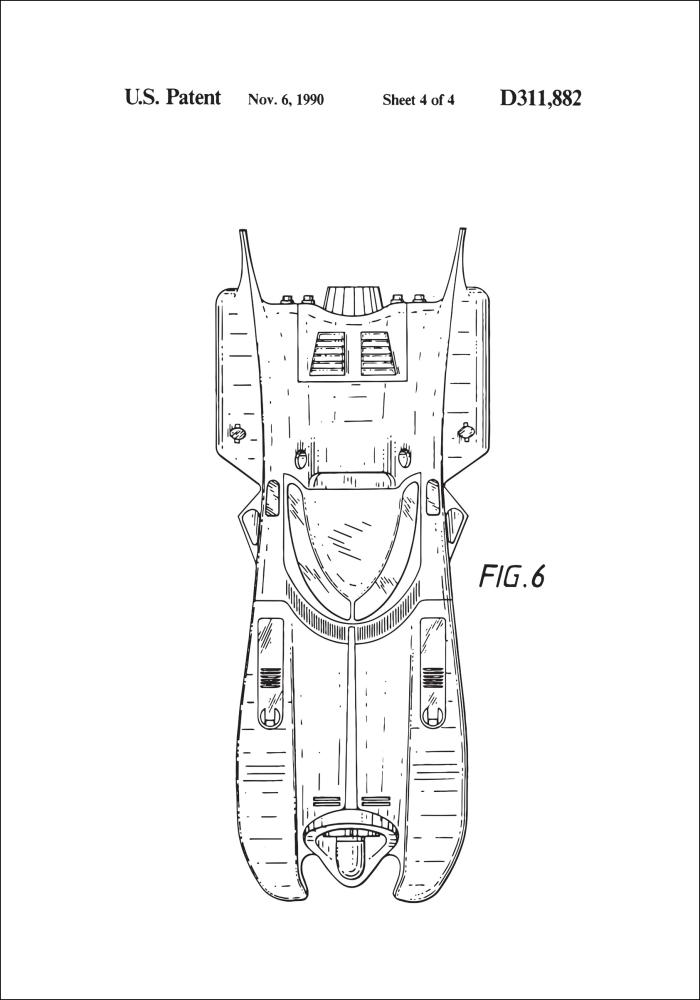 Szabadalmi rajz - Batman - Batmobile 1990 IIII Poszter