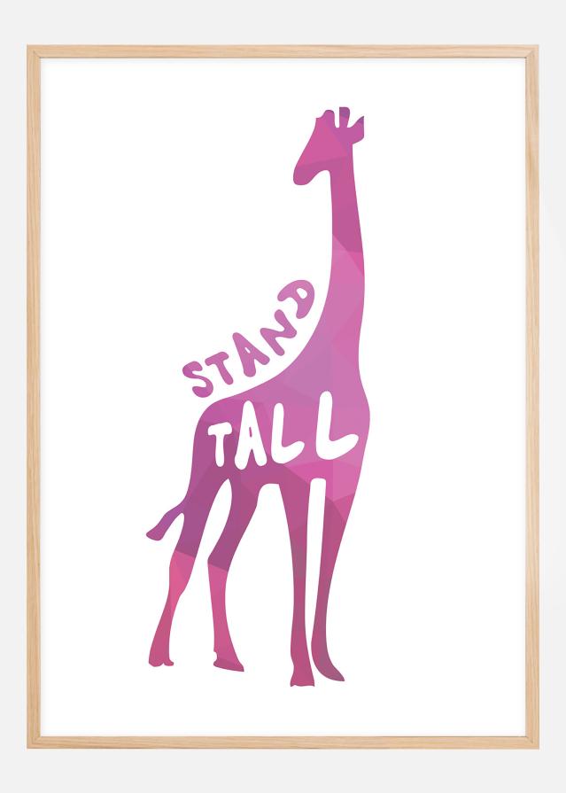 Giraffe stand tall - Rózsaszín Poszter