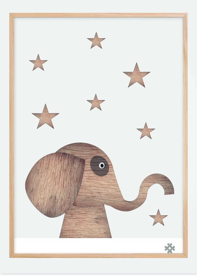 Wood elephant Light Poszter