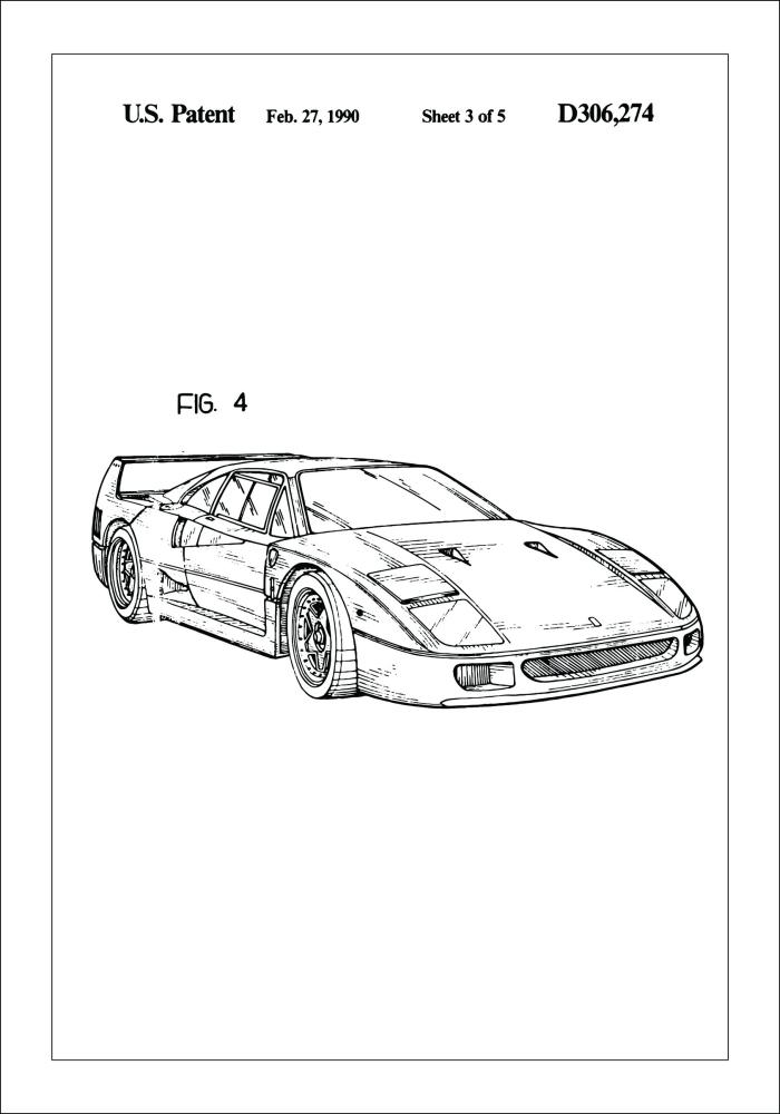 Szabadalmi rajz - Ferrari F40 II Poszter