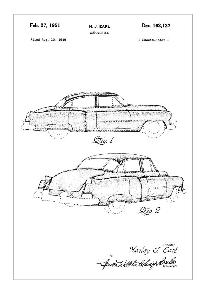 Szabadalmi rajz - Cadillac ban Poszter