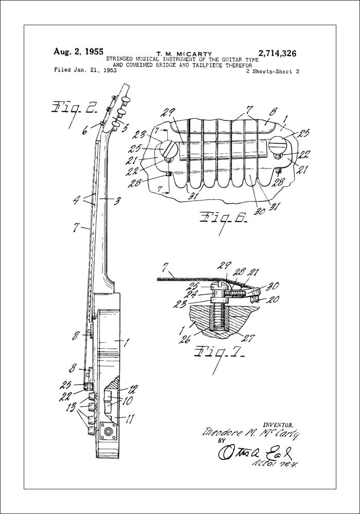 Szabadalmi rajz - Elektromos gitár II Poszter