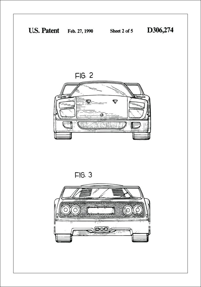 Szabadalmi rajz - Ferrari F40 III Poszter