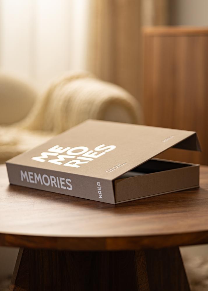 KAILA MEMORIES Grey/White - Coffee Table Photo Album (60 Feketék Oldalak)