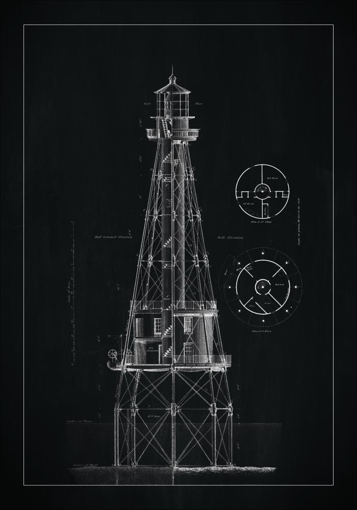 Griffeltavla - Fyr - Ship Shoal Lighthouse Poszter