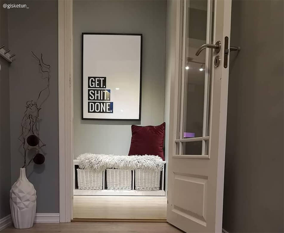 Nagy fekete-fehér szöveges poszter - előszobai dekoráció