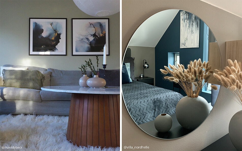 Poszterek, keretek, tükrök – természetközeli lakberendezés